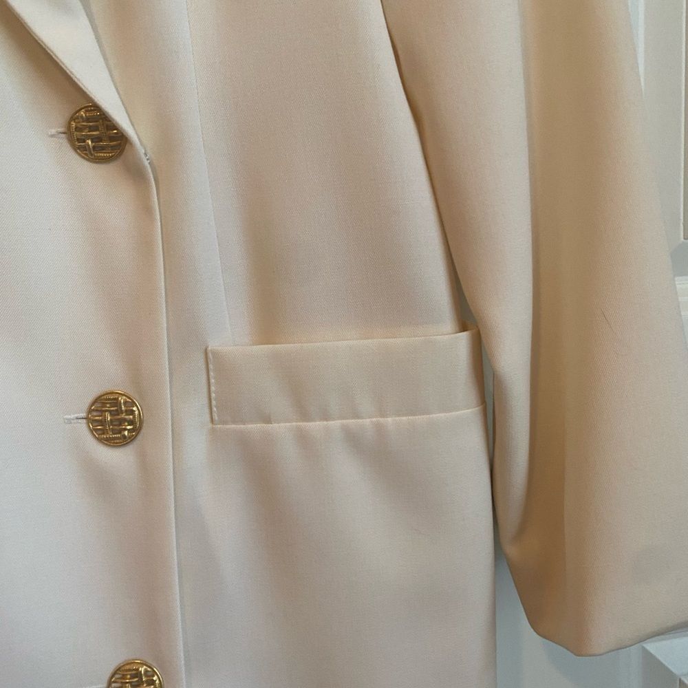 Vintage Liz Claiborne 100% wool ivory coat dress - size 6 - Picture 6 of 10